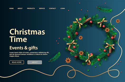 Premium Vector | Web page design template for christmas holiday.landing ...