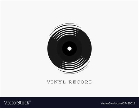 Vinyl record logo design Royalty Free Vector Image