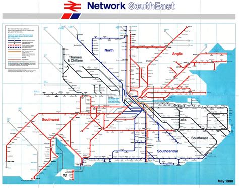 Transit Maps: Historical Map: British Rail Network SouthEast, 1988