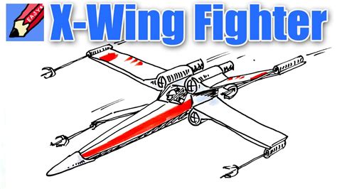 Draw a Star Wars X-wing Fighter Real Easy - YouTube