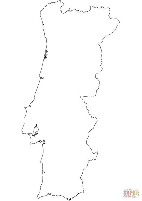 Portugal outline map - Outline map of Portugal (Southern Europe - Europe)