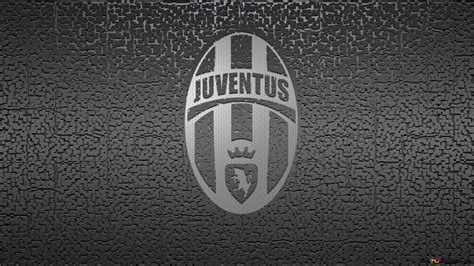 Juventus football club black and white team logo formed by small puzzle ...