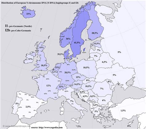 Pre-Germanic DNA - haplogroups l1 and l2b. - Maps on the Web