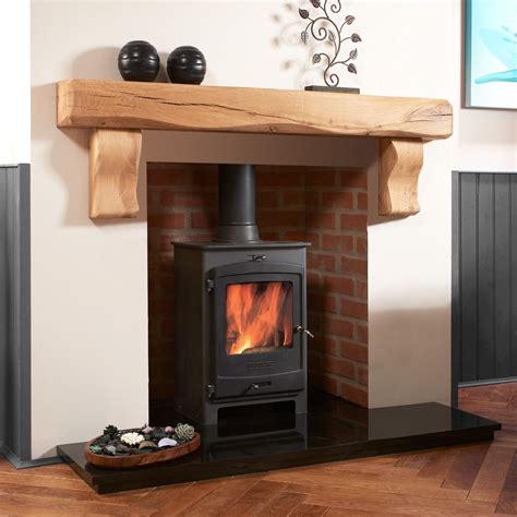 Rustic Mantel With Corbels: Elevate Your Fireplaces Charm | Log burner living room, Living room ...