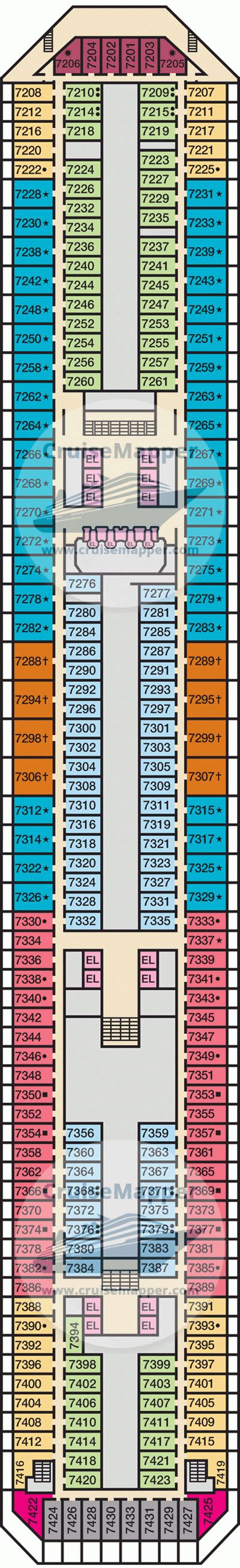 Carnival Sunrise deck 7 plan | CruiseMapper