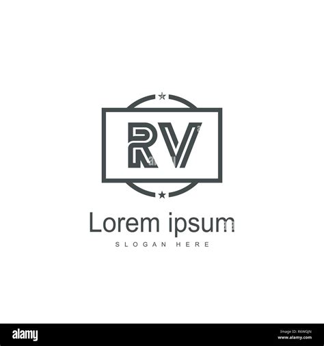 Initial RV Logo Template. Minimalist letter logo template design Stock ...