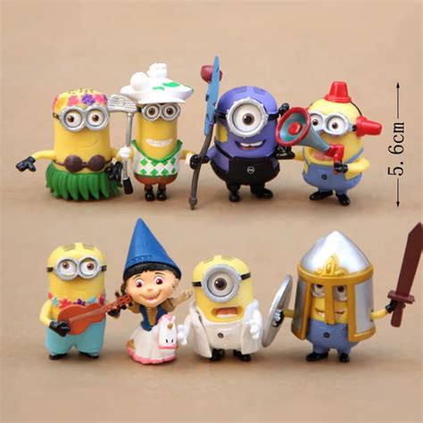 5.6CM 8PCS/Set Mini Despicable Me 2 minions Figure Set Toys PVC Action ...