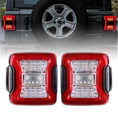 18-19 Jeep Wrangler JL Red LED Tail Lights | AMOffRoad | Free Shipping