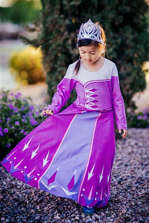 Purple Elsa Princess Dress for Girls