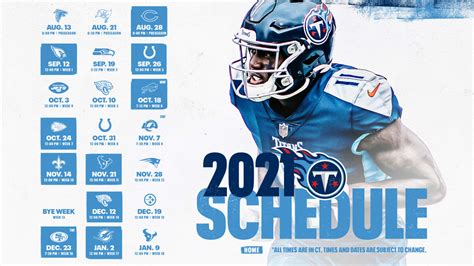 Titans Release 2021 Schedule, and it Includes Three Primetime Games