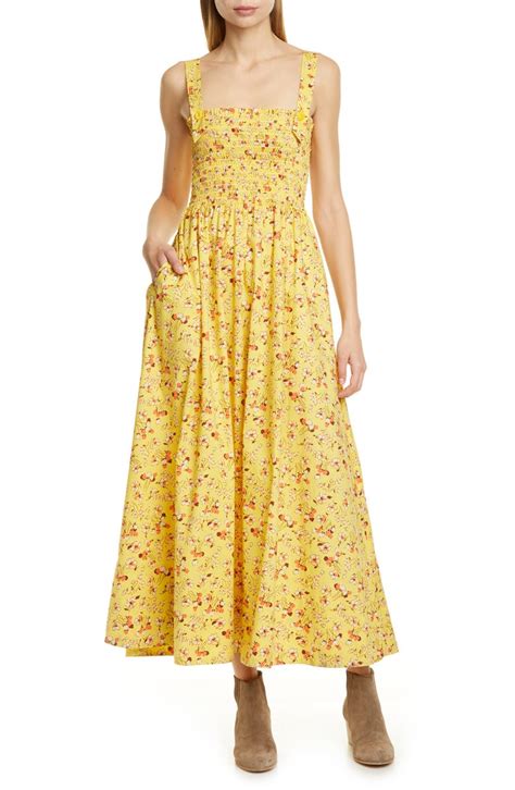 Polo Ralph Lauren Floral Smocked Detail Maxi Cotton Sundress | Nordstrom