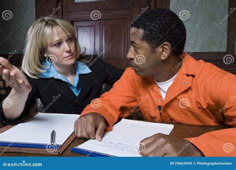 Female Lawyer with Criminal in Courtroom Stock Image - Image of ...