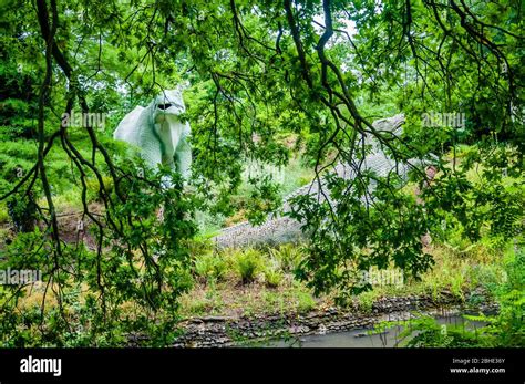 Dinosaur models in Crystal Palace Park, London, UK Stock Photo - Alamy