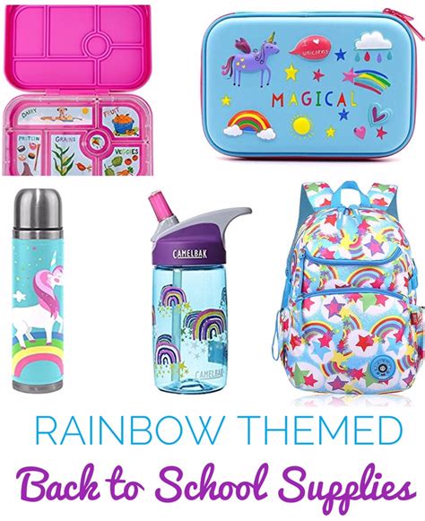 Rainbow Themed Back to School Supplies - Glitter On A Dime