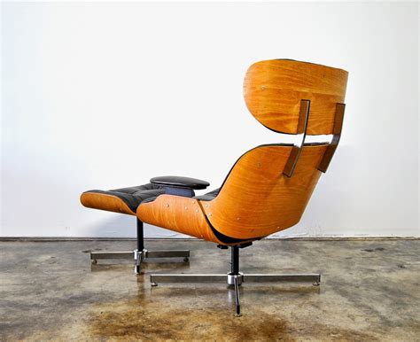 SELECT MODERN: Plycraft Eames Style Leather Lounge Chair & Ottoman