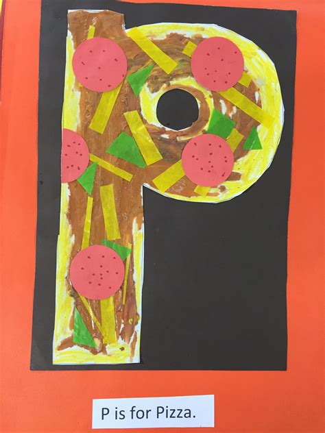 P is for pizza. Art fine motor craft abc fun activity for preschoolers ...