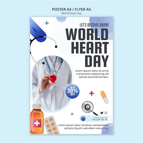 Free PSD | World heart day poster template