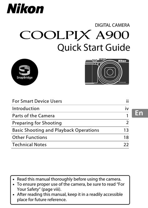 NIKON COOLPIX A900 QUICK START MANUAL Pdf Download | ManualsLib