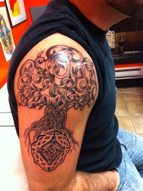 Celtic Family Tree anchored by a Celtic Knot - Family Tattoos - Last Sparrow Tattoo