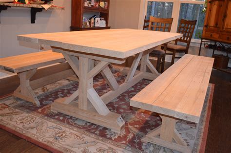 Our Fancy Smancy Farmhouse Table with matching benches | Farmhouse dining room table, Farmhouse ...
