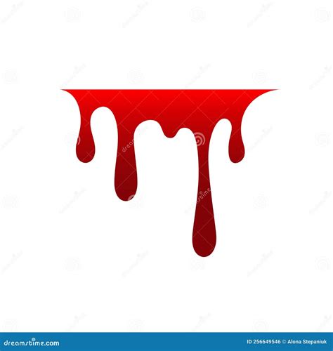 Blood Drip Cartoon. Halloween Bloodstain Isolated White Background ...