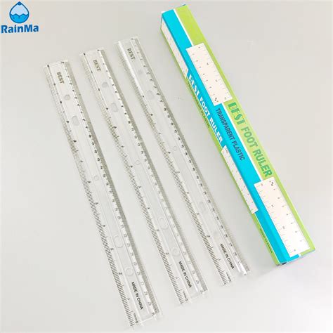 Good Quality Straight Ruler 12 Inch Transparent Plastic Ruler - School Stationery and Materials