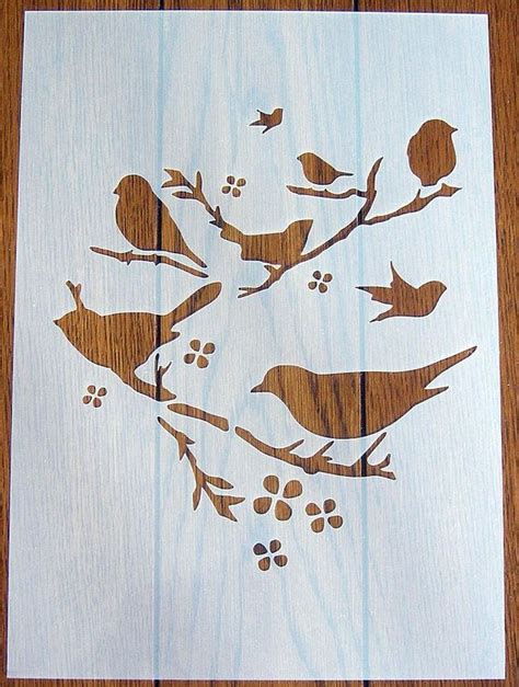 Roosting Birds Stencil Mask Reusable PP Sheet for Arts & Bird Stencil ...