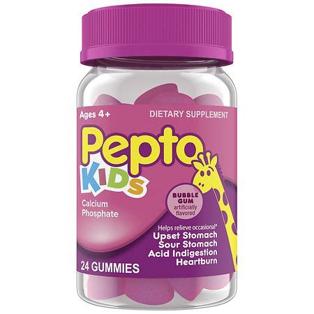 Pepto-Bismol Kids Gummies, Helps Relieve Upset and Sour Stomach, Acid ...