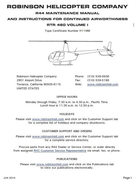 Robinson R44 Maintenance Manual - AircraftFlightManuals