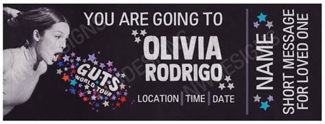 Olivia Rodrigo Guts Tour Gift Ticket CUSTOMIZE DIGITAL - Etsy Canada