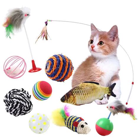 10pcs/set Plastic Cat Pet Sound Toy Cat Toys Hollow Out Round Pet Colorful Playing Ball Toys ...