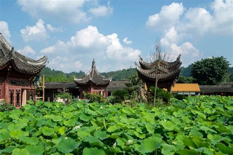 Premium Photo | Chinese ancient architecture garden scenery and ponds ...