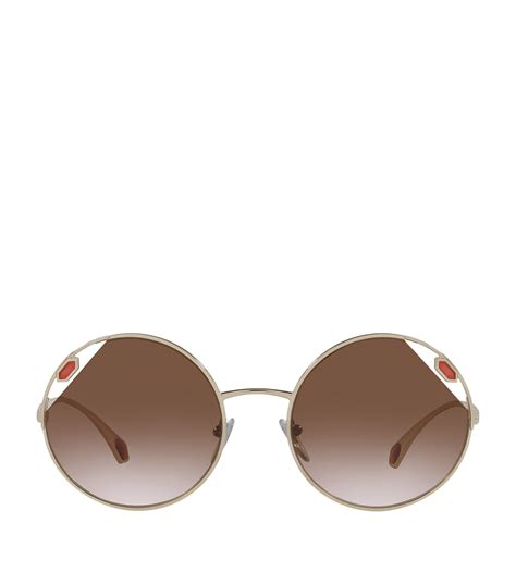 Womens Bvlgari gold Round Sunglasses | Harrods UK