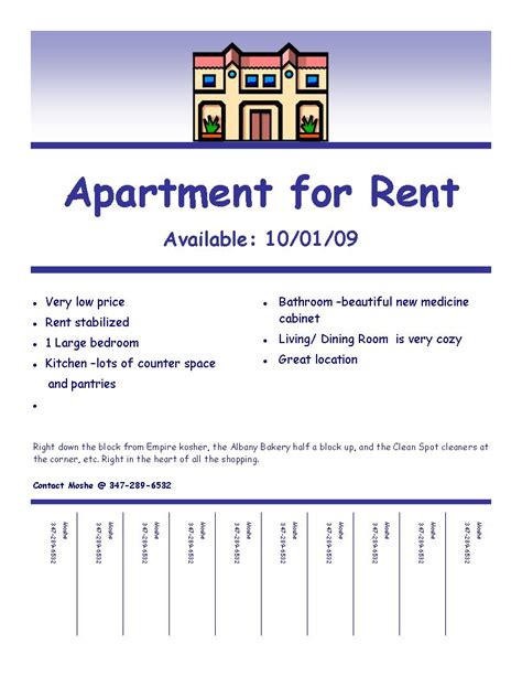 Apartment For Rent Flyer Template Free - Parahyena.com