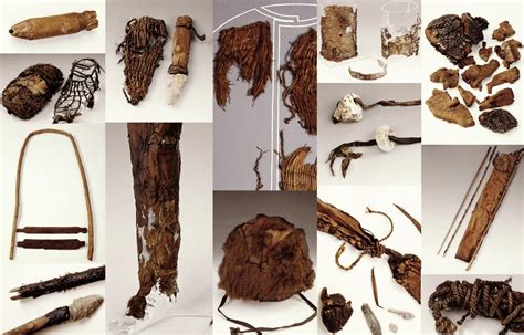 Indumentaria de abrigo de Otzi. Capa, taparrabos y calzas Ötzi The Iceman, Primitive Technology ...