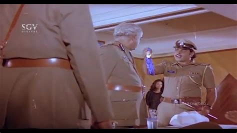 Ambarish Excellent Argument With Police IG | Indrajith Kannada Movie ...