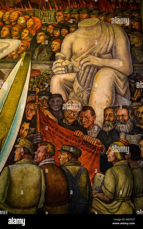 Leon Trotsky in the Mural by Diego Rivera 'Man at the Crossroads' or 'Man, Controller of the ...