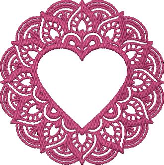 Valentine Heart Monogram Machine Embroidery Design