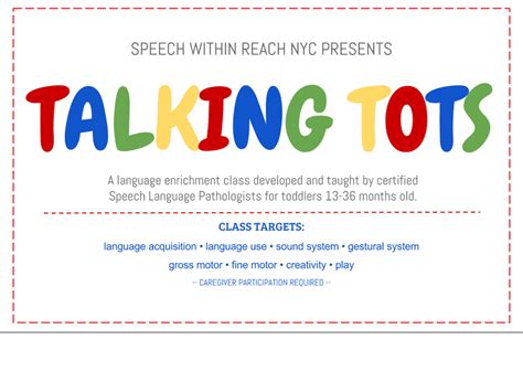 Speech Within Reach NYC - NYC Talking Tots Speech and Language Skills