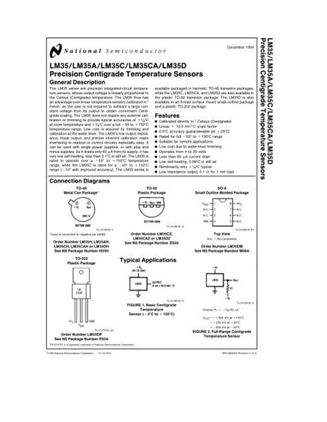 LM35 LM35A LM35C LM35CA LM35D Precision Centigrade ...