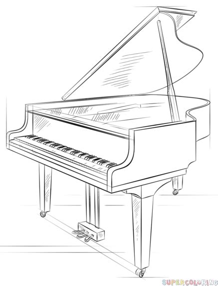 How to draw a grand piano | Step by step Drawing tutorials