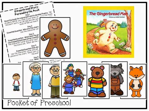 Gingerbread Man Story Book - Printable Color