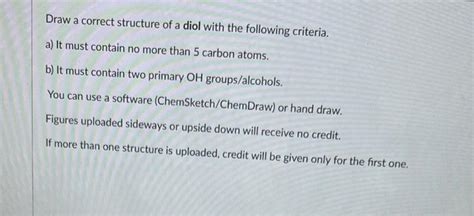 Solved Draw a correct structure of a diol with the following | Chegg.com