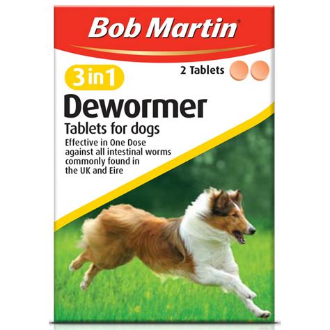 Buy Bob Martin 3 In 1 Dewormer for dogs up to 20kg 2 Tablets