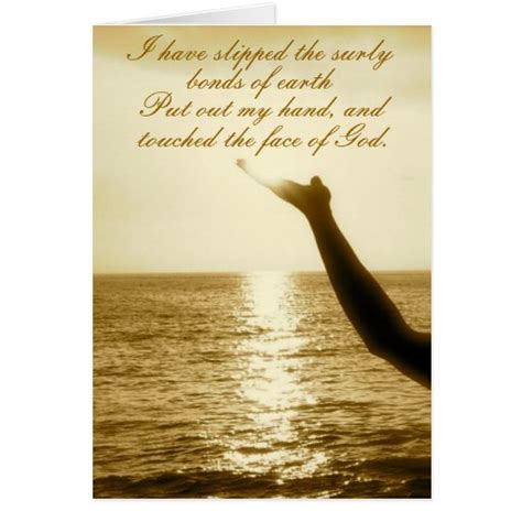 Touched the Face of God Inspirational Flight Poem Card | Zazzle