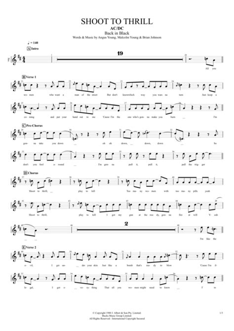 Shoot to Thrill Tab by AC/DC (Guitar Pro) - Full Score | mySongBook