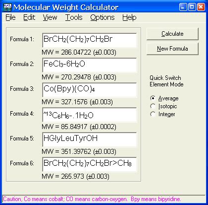 Molecular Weight Calculator