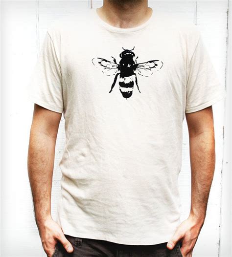 Mens Honey Bee Tee - Natural White | Organic shirts, Organic cotton t shirts, Organic cotton shirt