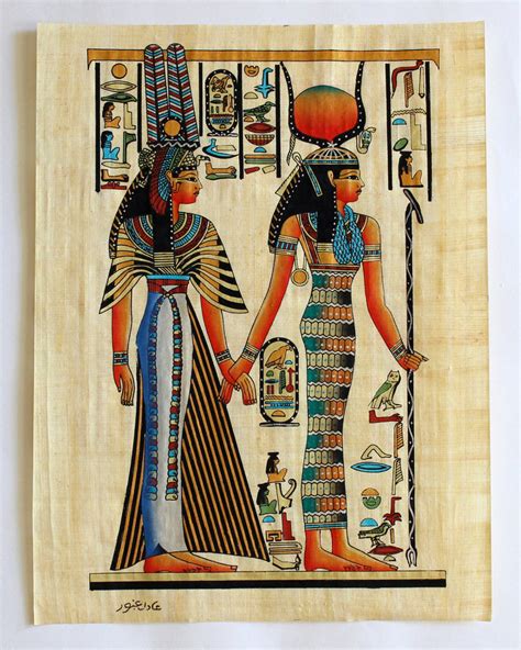 Isis and Queen Nefertari | Ancient Egyptian Papyrus Painting – Arkan ...