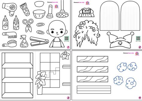 (Coloring pages) Toca Boca Paper Hair Salon 종이 놀이 DIY Printables ...